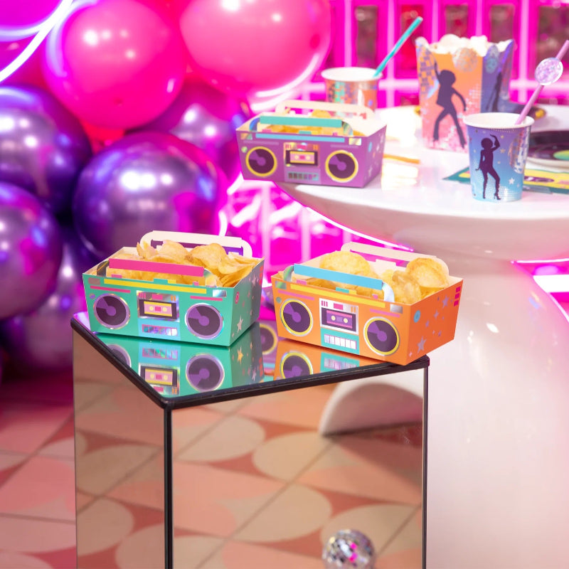 Store retro disco snackbægre, 3 stk.