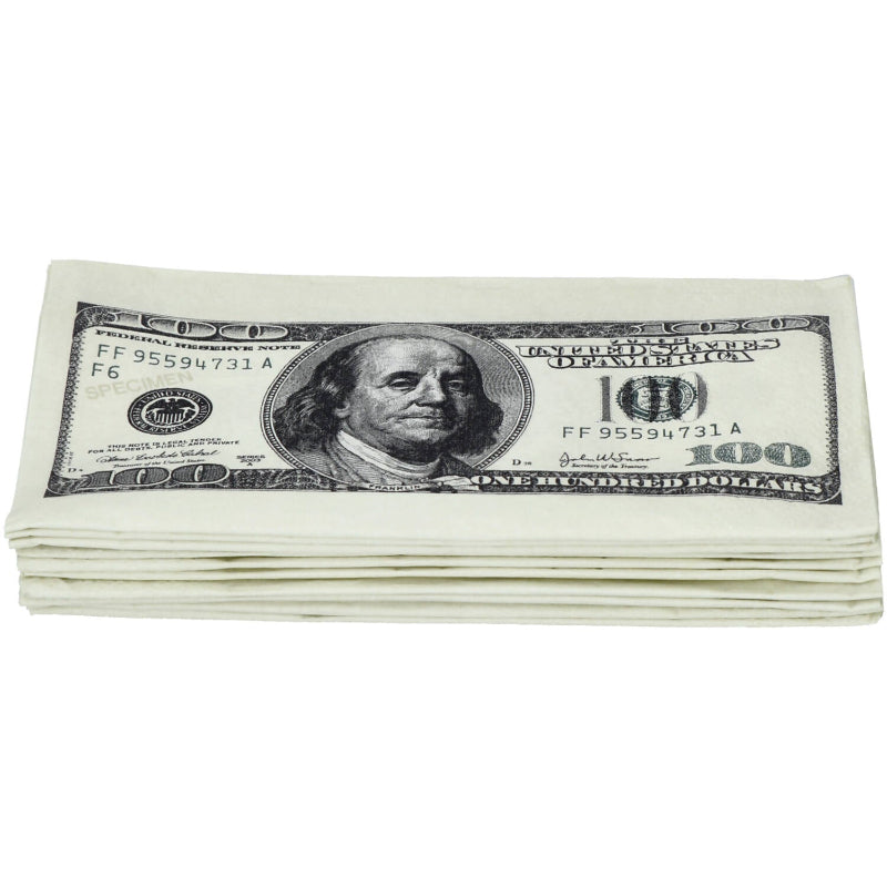 100 dollar servietter, 10 stk.