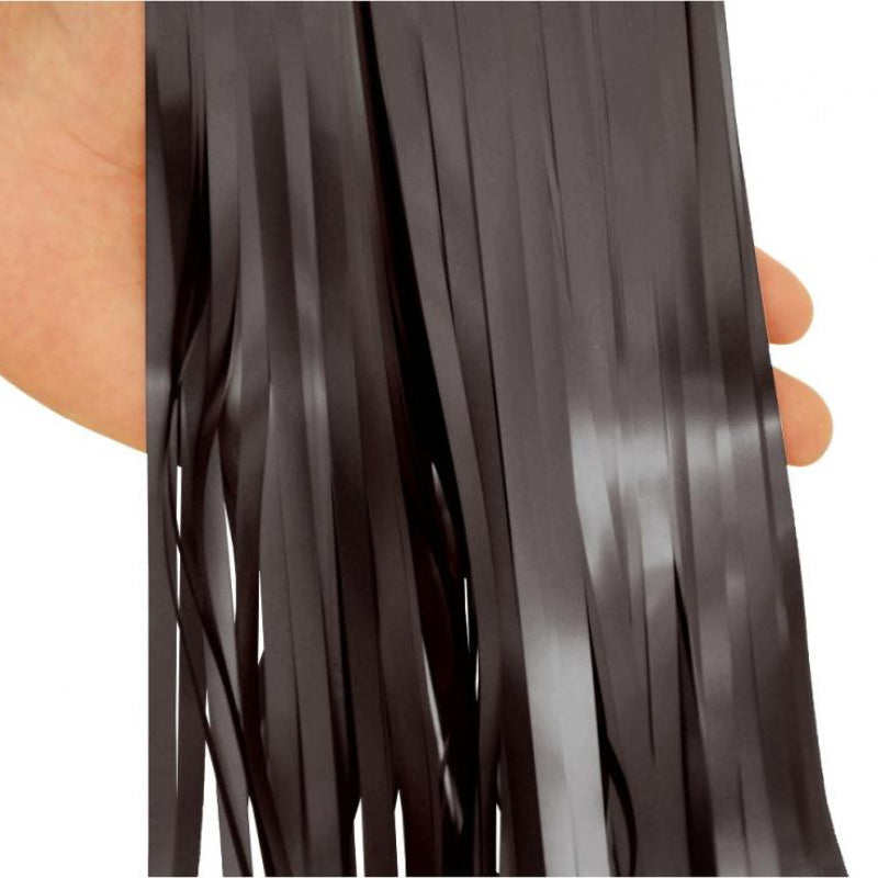 Mat sort foliegardin, 100x200 cm.
