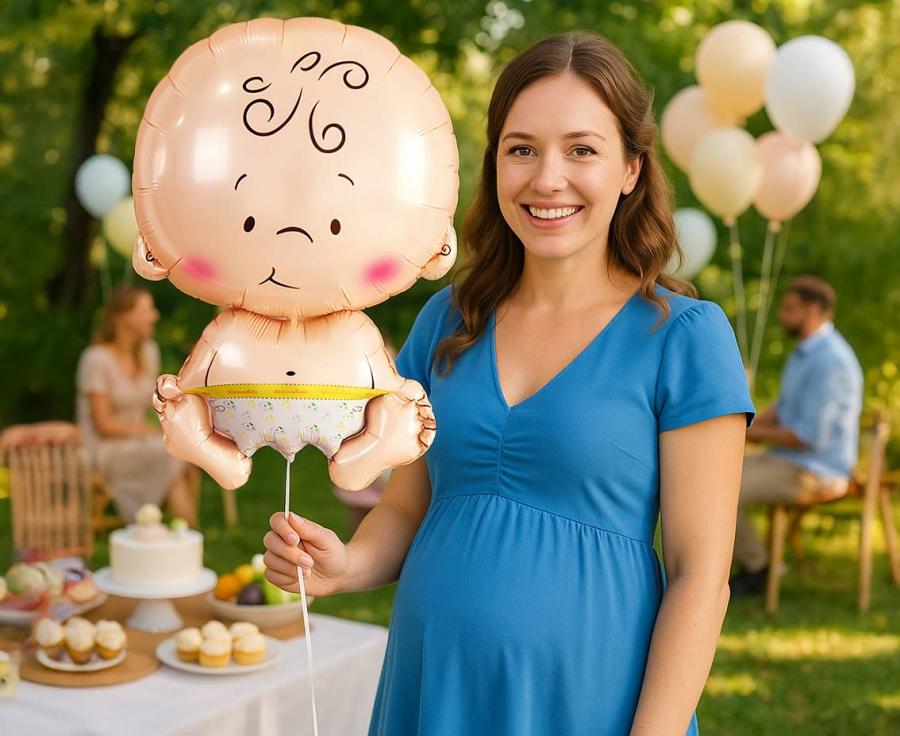 Baby dreng folieballon, 37x55 cm.