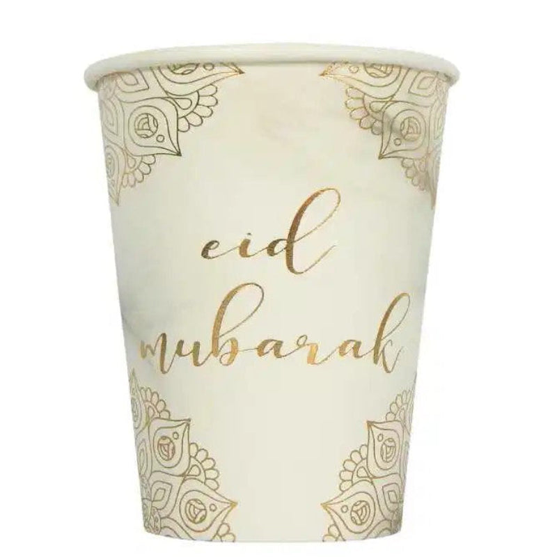EID Mubarak marmor papkopper, 10 stk.