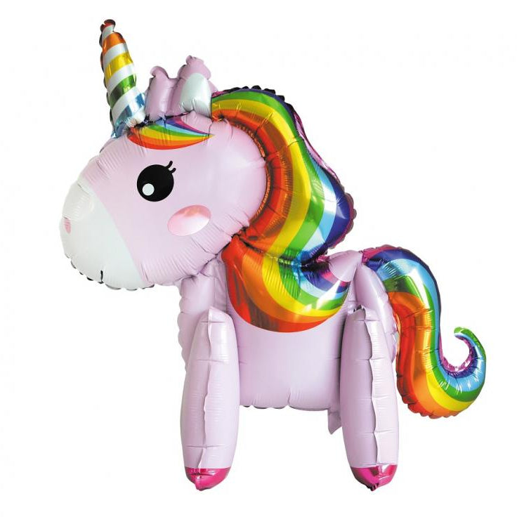 Stående enhjørning folieballon, 65 cm.