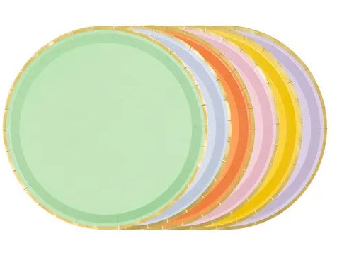 Farverige tallerkener, 21 cm, 6 stk.