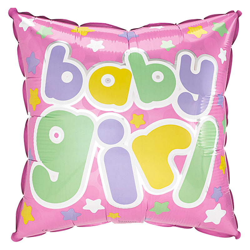 Folie Ballon firkantet Baby Girl - Send med Helium