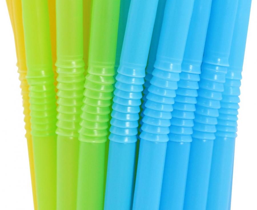 Multifarvet genbrugelig knæksugerør, 500 stk.