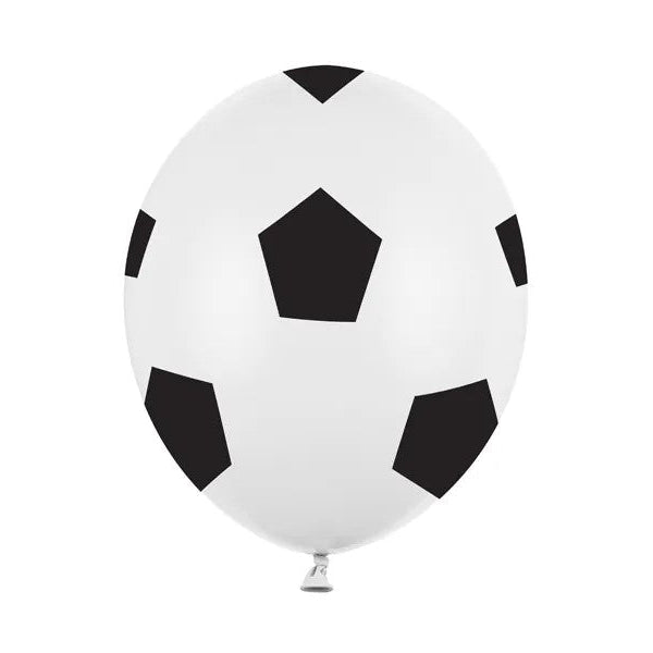 Fodbold latexballoner, 6 stk.