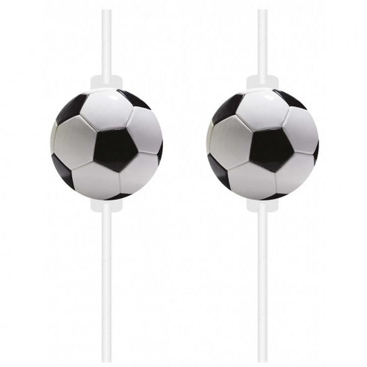 Fodbold sugerør, 4 stk.