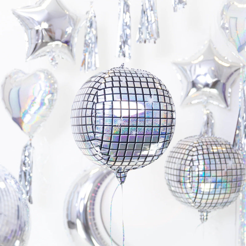 Disco kugle folie ballon, 55 cm.