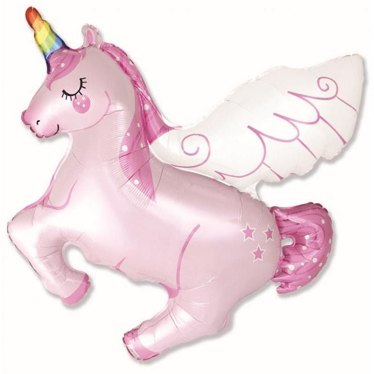 Lyserød enhjørning folieballon, 24"