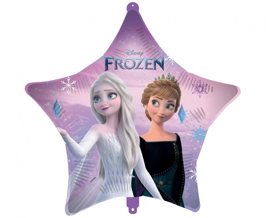 Stjernformet Frozen folieballon, 46 cm.