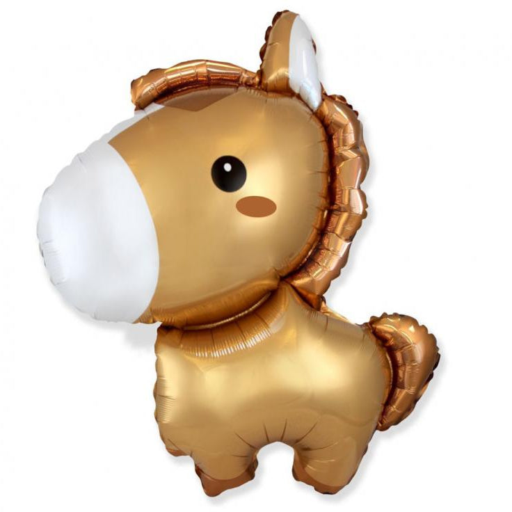 Brun hest folieballon, 24"