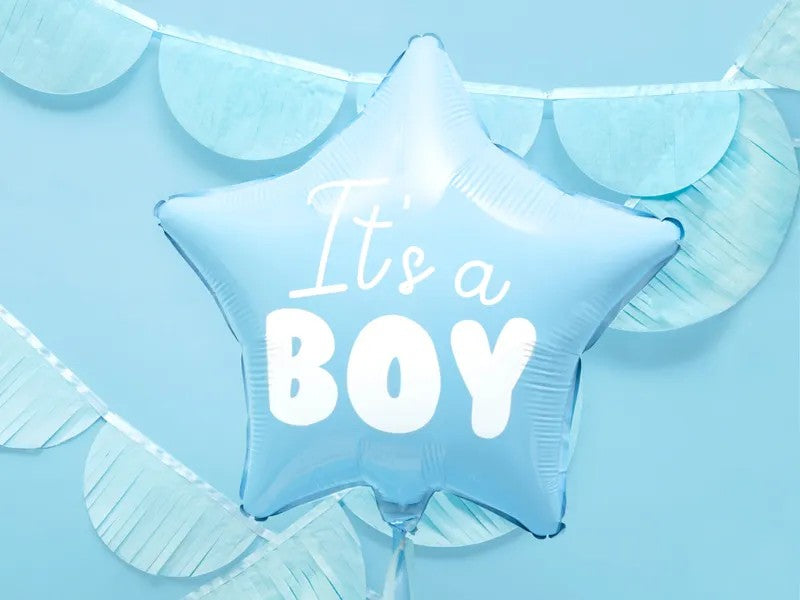 "It's a boy" stjerne folieballon, 48 cm.