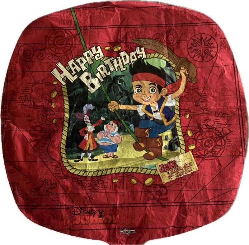 Rød fødselsdags Folie Ballon Kaptajn Jack, 18"/45 cm