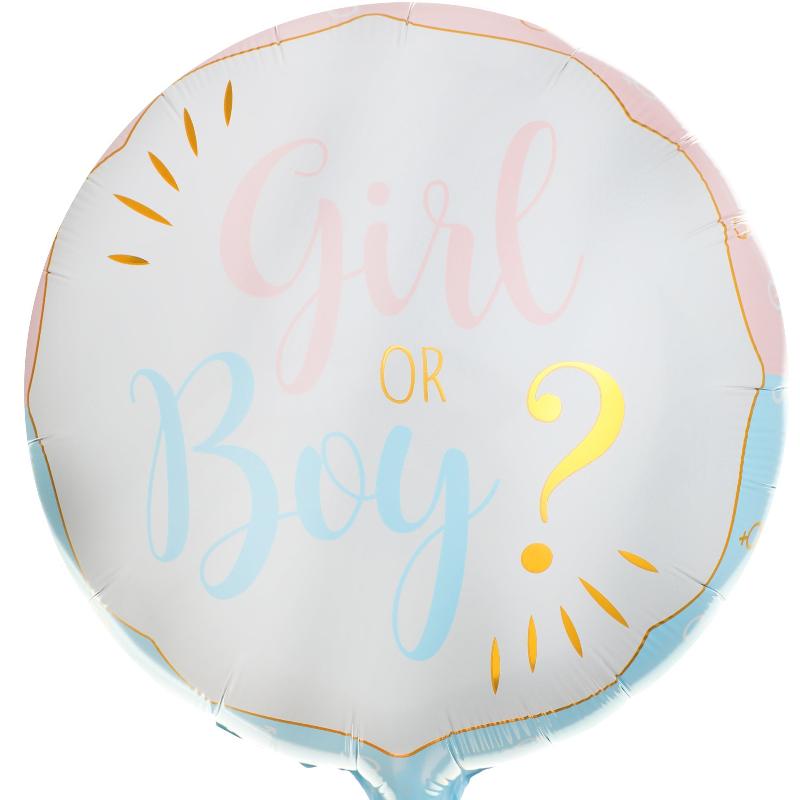 Girl or boy folieballon, 45 cm.