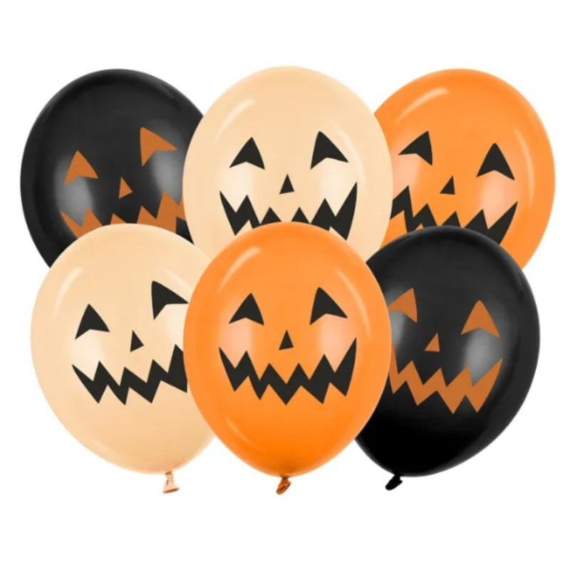 Græskar latexballon mix, 30 cm, 6 stk.