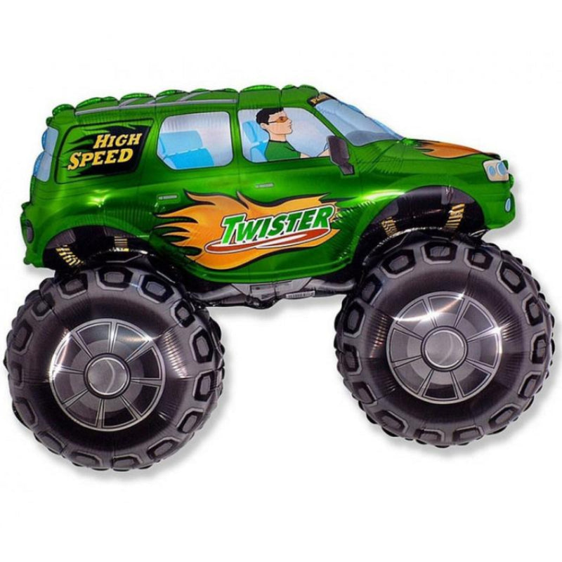 Grøn monster truck folieballon, 24"