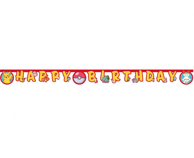 Pokemon "Happy birthday" guirlande, 1 stk.