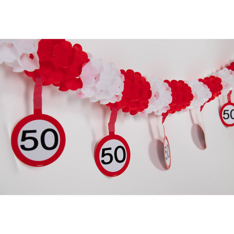 50 års trafik guirlande, 4 m.