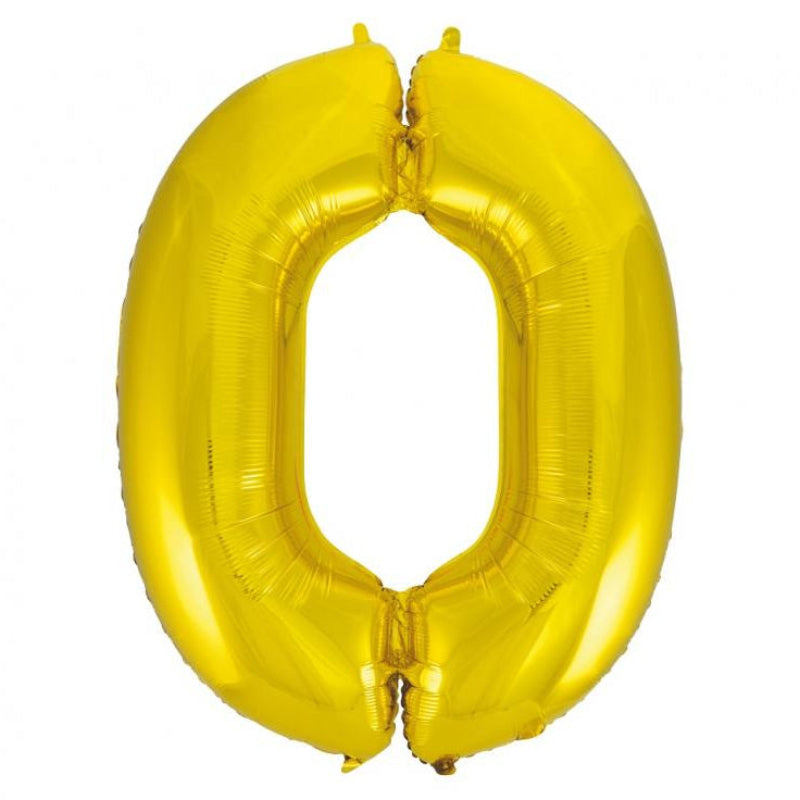 Guld folieballon 0-tal, 92 cm.
