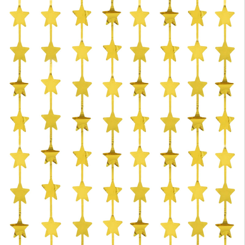 Dørgardin med guld stjerner, 100x200 cm.