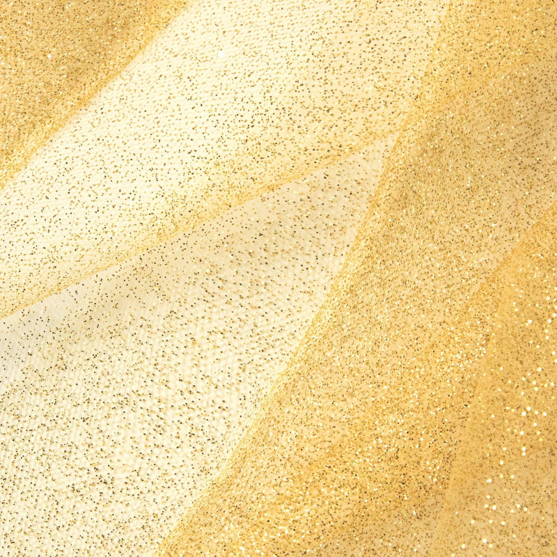 Guld glimmer tyl, 15 cm x 9 m.