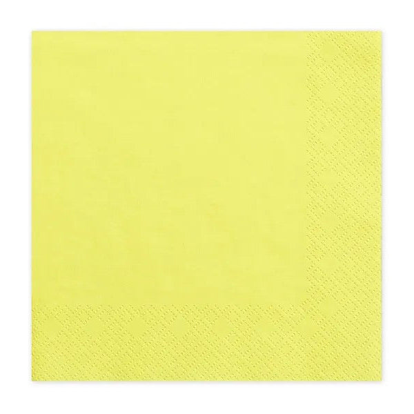 Gule servietter, 20 stk.