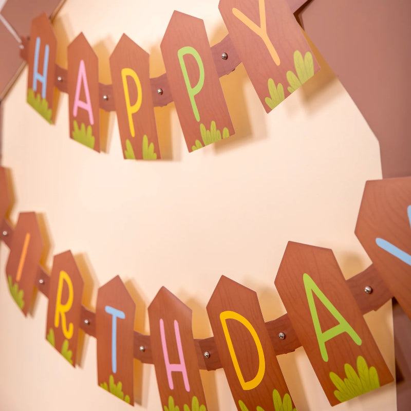 Bondegård "Happy birthday" guirlande, 182x17 cm.