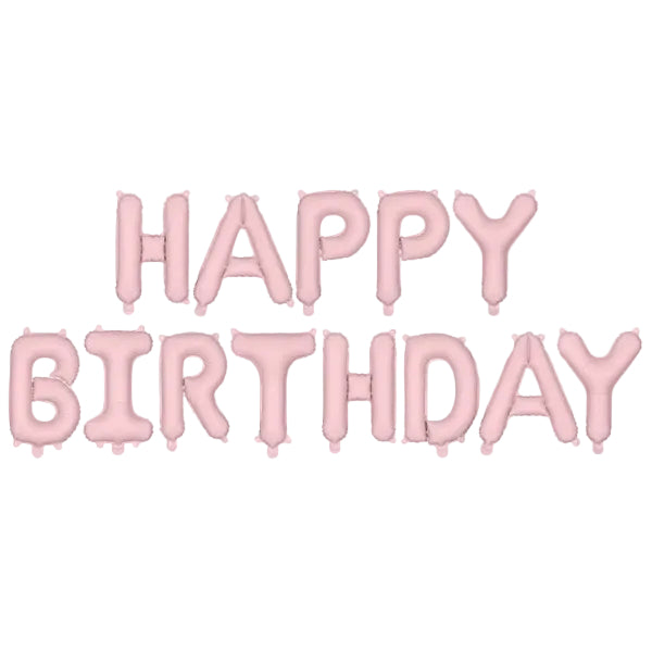 Happy Birthday folieballoner - lyserød