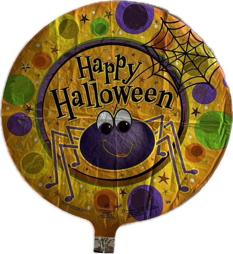 Orange Folie Ballon Happy Halloween, 18"/45 cm