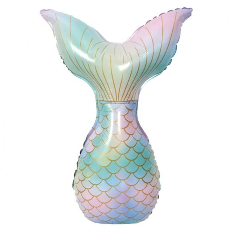 Havfrue hale folieballon, 45x65 cm.