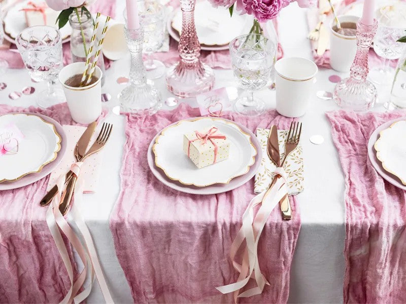 Rose gold hjerte bordkort holder, 10 stk.