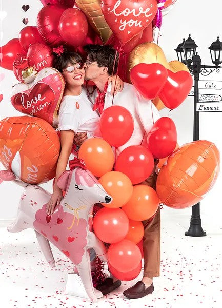 Hjerte latexballon, 16", 6 stk.