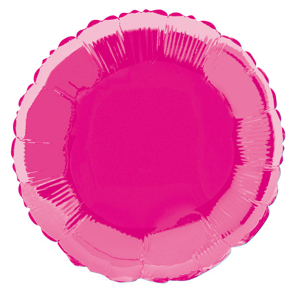 Hot Pink rund Ballon 18" svarer til 45 cm i dia