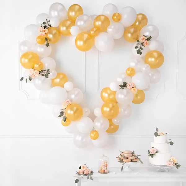 12" pastel pure white latexballon, 10 stk.