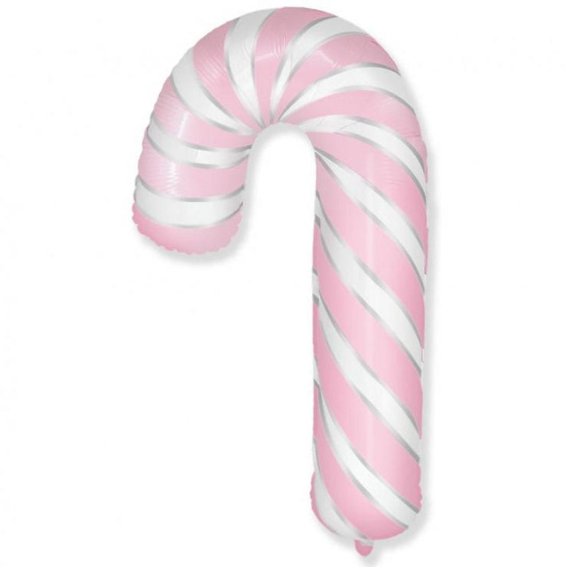 Lyserød julestok folieballon, 24"