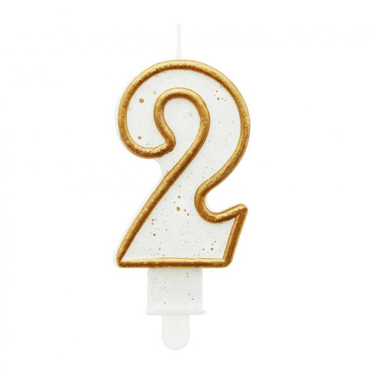 Guld - hvid kagelys, 2-tal