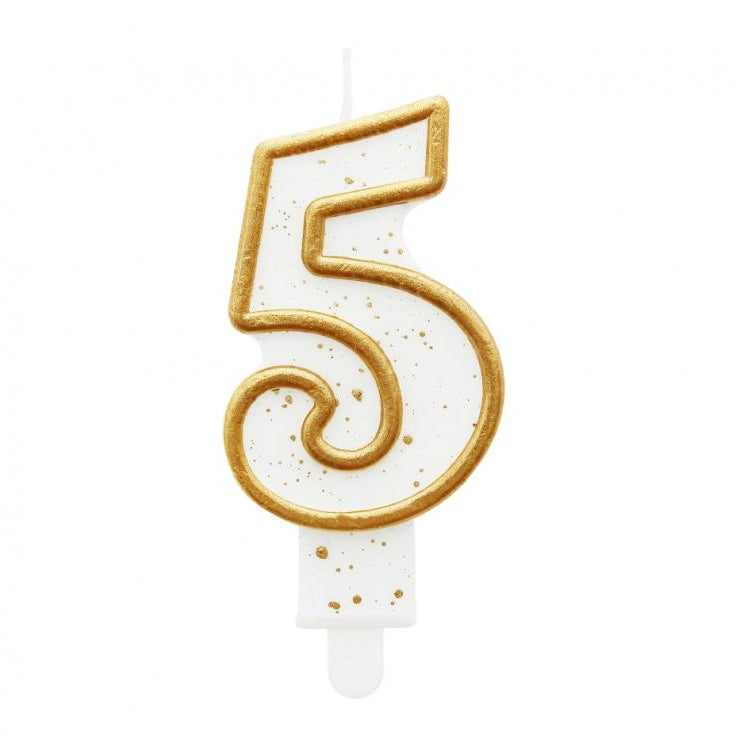 Guld - hvid kagelys, 5-tal