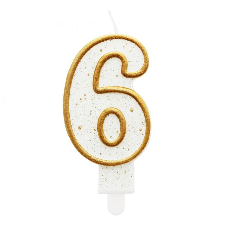 Guld - hvid kagelys, 6-tal