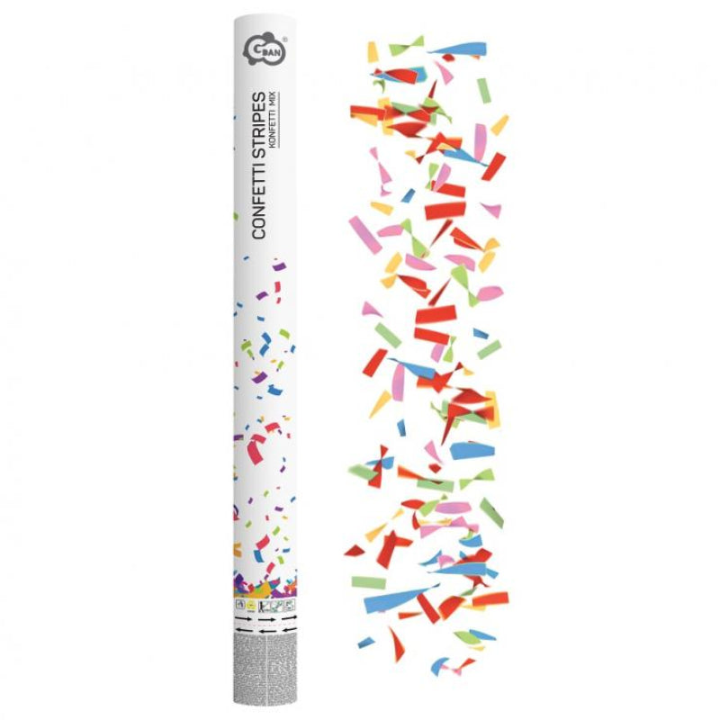 Konfettirør - Papir mix 60 cm