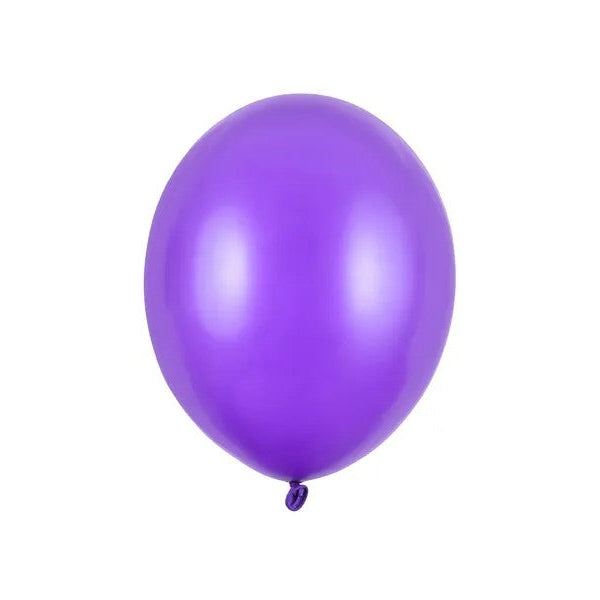 Lilla metallic latexballon, 100 stk, 9"