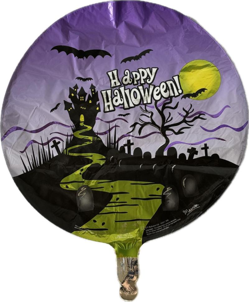 Lilla Folie Ballon Happy Halloween, 18"/45 cm