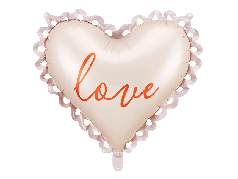 "Love" hjerte folieballon, 91x85 cm.