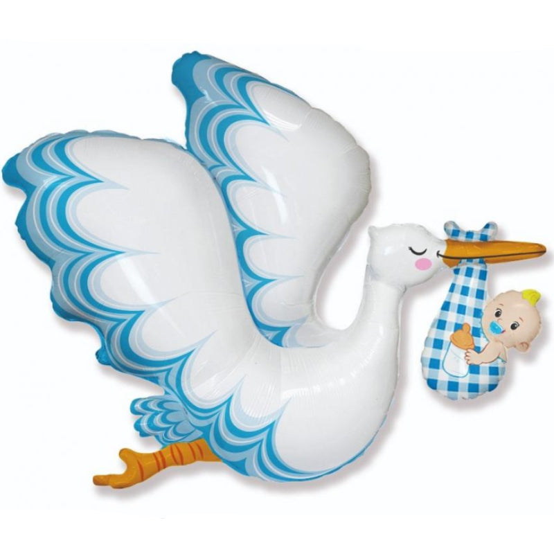 Blå stork folieballon, 24"