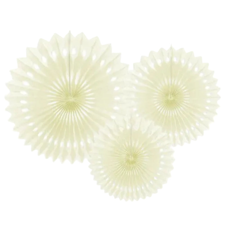 Lys creme rosetter, 3 stk.