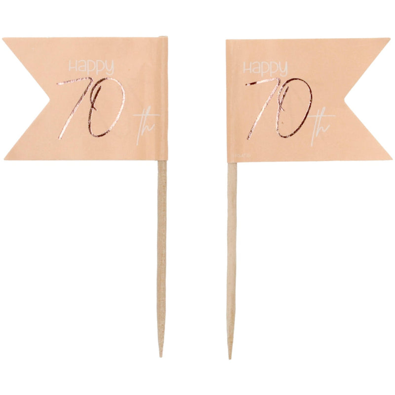 Lyserøde 70 års buffetflag, 36 stk.