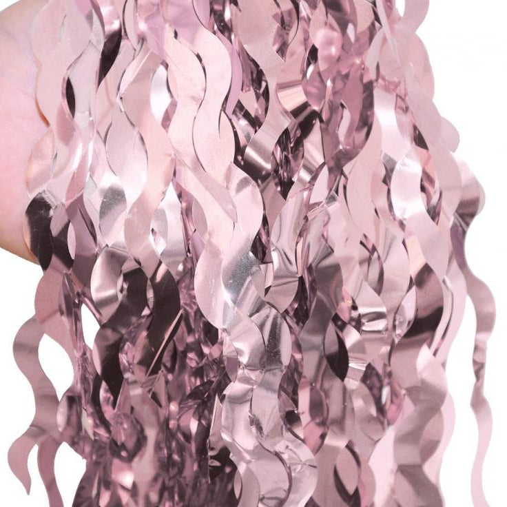 Dørgardin med lyserøde spiraler, 100x200 cm.