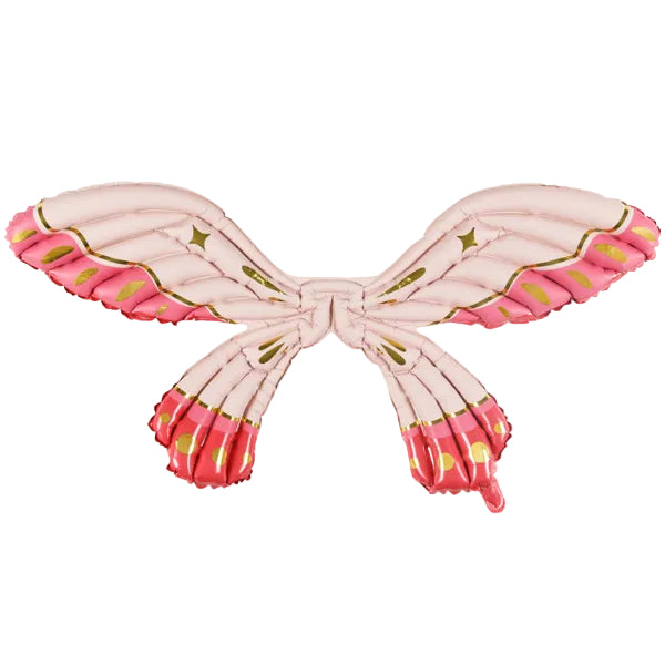 Folie Ballon lyserøde sommerfugle vinger, 102x50 cm.