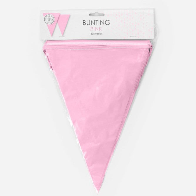 Lyserød plast vimpel, 10 m.