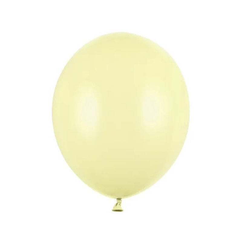 12" pastel lys gul latexballon, 10 stk.