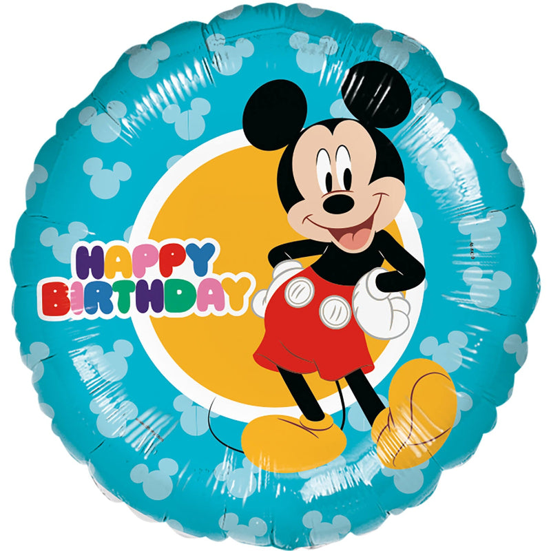 Mickey Mouse "Happy birthday" folieballon, 45 cm.